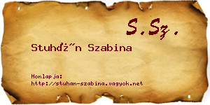 Stuhán Szabina névjegykártya