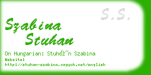 szabina stuhan business card